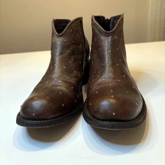 Five Worlds Cordani Women's Studded Leather Ankle Booties Back Zip Size‎ 10 B - Picture 5 of 9